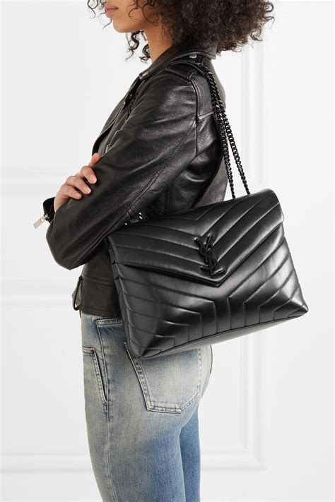 ysl black quilted purse|ysl black purse with tassel.